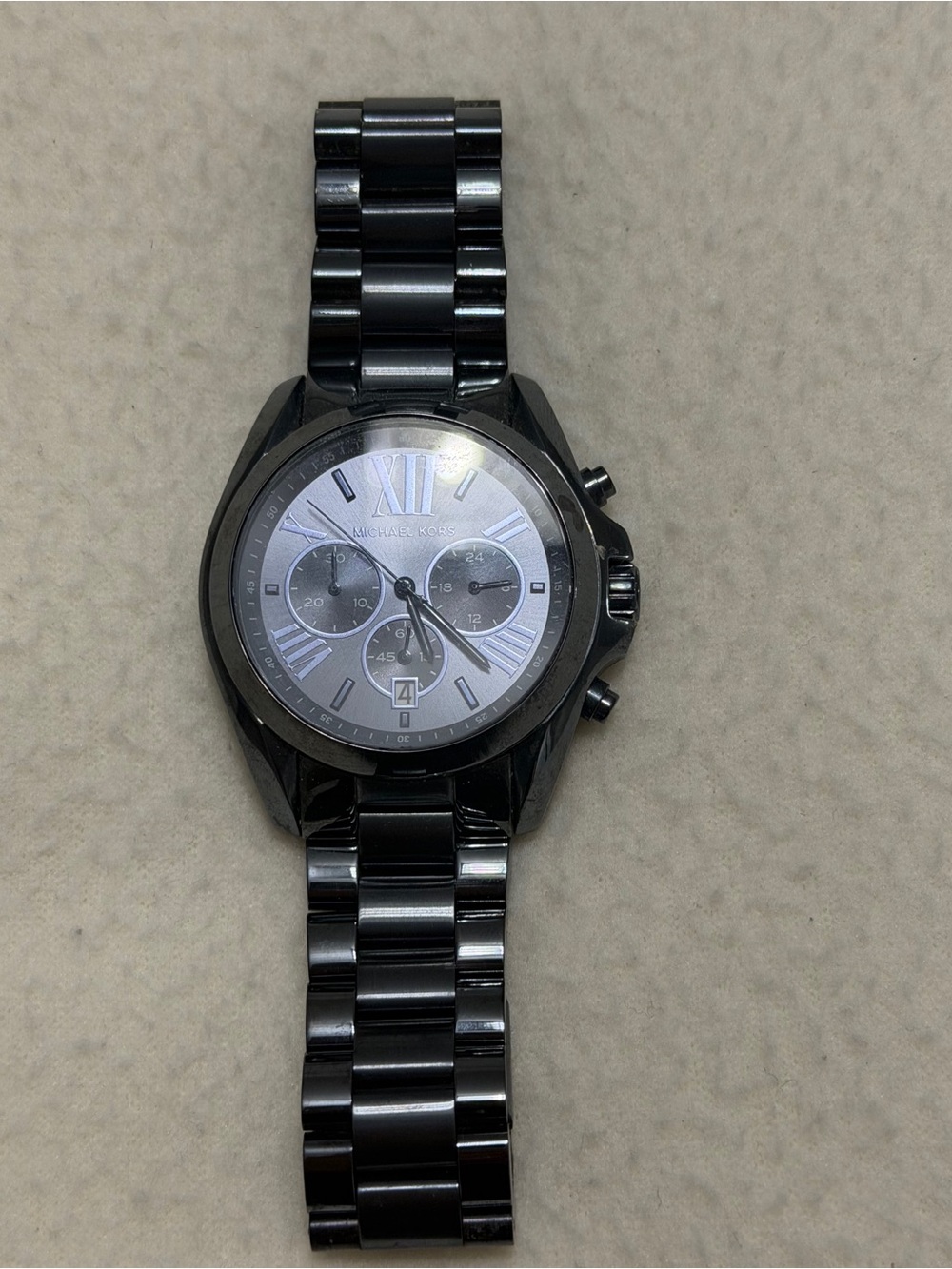 Michael Kors Black and Silver Chronograph Bracelet Watch